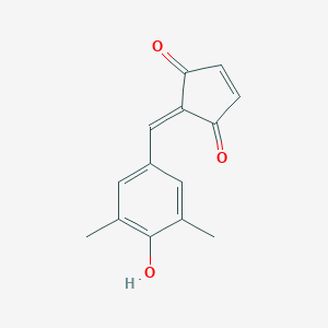 molecular formula C14H12O3 B162848 2-((3,5-Dimethyl-4-hydroxyphenyl)-methylene)-4-cyclopentene-1,3-dione CAS No. 503473-32-3