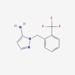 molecular formula C11H10F3N3 B1628522 1-[2-(Trifluoromethyl)benzyl]-1H-pyrazol-5-amine CAS No. 1015846-00-0