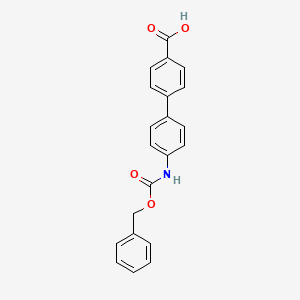 molecular formula C21H17NO4 B1628539 4'-Benzyloxycarbonylamino-biphenyl-4-carboxylic acid CAS No. 778601-54-0