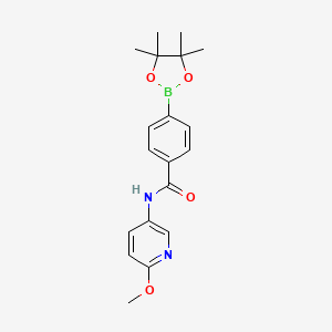 molecular formula C19H23BN2O4 B1628901 N-(6-methoxypyridin-3-yl)-4-(4,4,5,5-tetramethyl-1,3,2-dioxaborolan-2-yl)benzamide CAS No. 864759-41-1