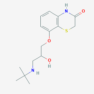 molecular formula C15H22N2O3S B162900 8-(3-tert-Butylamino-2-hydroxypropoxy)-3,4-dihydro-3-oxo-2H-(1,4)-benzothiazine CAS No. 133647-19-5