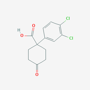 molecular formula C13H12Cl2O3 B1629036 1-(3,4-DICHLOROPHENYL)-4-OXOCYCLOHEXANECARBOXYLIc acid CAS No. 773101-05-6