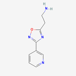 molecular formula C9H10N4O B1629080 2-(3-(Pyridin-3-yl)-1,2,4-oxadiazol-5-yl)ethanamine CAS No. 915924-57-1