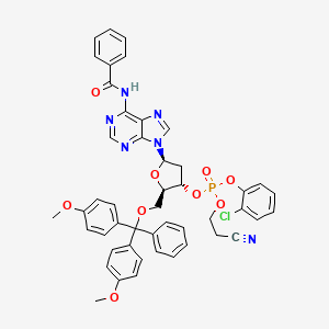 3'-Adenylic acid, N-benzoyl-5'-O-[bis(4-methoxyphenyl)phenylmethyl]-2'-deoxy-, 2-chlorophenyl 2-cyanoethyl ester