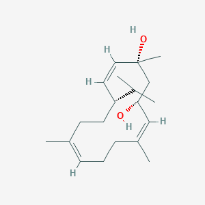 molecular formula C20H34O2 B162917 (1R,3R,4Z,8Z,12S)-1,5,9-trimethyl-12-propan-2-ylcyclotetradeca-4,8,13-triene-1,3-diol CAS No. 57605-81-9