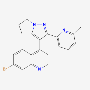 molecular formula C21H17BrN4 B1629209 7-Bromo-4-(2-(6-methylpyridin-2-yl)-5,6-dihydro-4H-pyrrolo[1,2-b]pyrazol-3-yl)quinoline CAS No. 476474-61-0