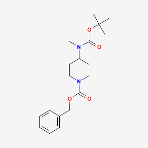 molecular formula C19H28N2O4 B1629228 Benzyl 4-((tert-butoxycarbonyl)(methyl)amino)piperidine-1-carboxylate CAS No. 405057-76-3