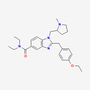 2-[(4-ethoxyphenyl)methyl]-N,N-diethyl-1-[(1-methylpyrrolidin-2-yl)methyl]benzimidazole-5-carboxamide