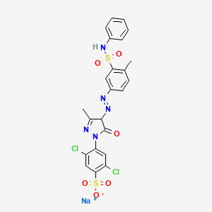 Sodium 4-(4-((3-(anilinosulphonyl)-p-tolyl)azo)-4,5-dihydro-3-methyl-5-oxo-1H-pyrazol-1-yl)-2,5-dichlorobenzenesulphonate