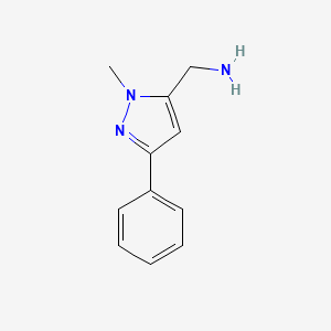 molecular formula C11H13N3 B1629335 (1-Methyl-3-phenyl-1H-pyrazol-5-YL)methylamine CAS No. 876728-39-1