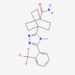 4-(4-Methyl-5-(2-(trifluoromethyl)phenyl)-4H-1,2,4-triazol-3-yl)bicyclo[2.2.2]octane-1-carboxamide