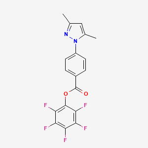 molecular formula C18H11F5N2O2 B1629374 Pentafluorophenyl 4-(3,5-dimethyl-1H-pyrazol-1-yl)benzoate CAS No. 941717-00-6