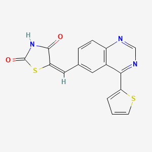 molecular formula C16H9N3O2S2 B1629438 5-((4-(Thiophen-2-yl)quinazolin-6-yl)methylene)thiazolidine-2,4-dione CAS No. 1121529-23-4