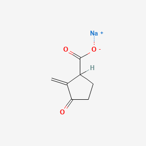 molecular formula C7H8NaO3+ B1629442 Cyclopentanecarboxylic acid, 2-methylene-3-oxo-, sodium salt CAS No. 874-21-5