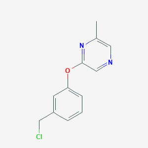 molecular formula C12H11ClN2O B1629451 2-(3-(Chloromethyl)phenoxy)-6-methylpyrazine CAS No. 912569-64-3