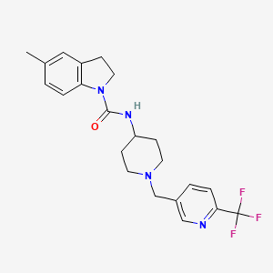 molecular formula C22H25F3N4O B1629470 5-Methyl-N-(1-((6-(trifluoromethyl)pyridin-3-yl)methyl)piperidin-4-yl)indoline-1-carboxamide CAS No. 909669-73-4