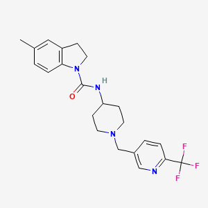 5-methyl-N-[1-[[6-(trifluoromethyl)pyridin-3-yl]methyl]piperidin-4-yl]-2,3-dihydroindole-1-carboxamide