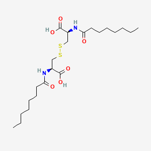 molecular formula C22H40N2O6S2 B1629479 L-Cystine, N,N'-bis(1-oxooctyl)- CAS No. 41760-23-0