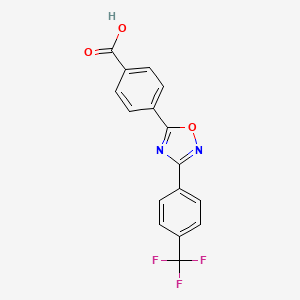 molecular formula C16H9F3N2O3 B1629529 4-(3-(4-(Trifluoromethyl)phenyl)-1,2,4-oxadiazol-5-yl)benzoic acid CAS No. 480390-88-3