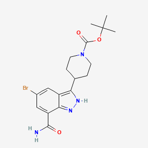 molecular formula C18H23BrN4O3 B1629586 tert-butyl 4-(5-bromo-7-carbamoyl-2H-indazol-3-yl)piperidine-1-carboxylate CAS No. 872350-15-7