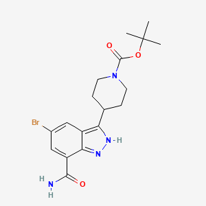 tert-butyl 4-(5-bromo-7-carbamoyl-2H-indazol-3-yl)piperidine-1-carboxylate