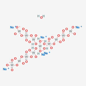 molecular formula H8Na6O40W12 B162960 Hexasodium;hydroxy-[(oxido(dioxo)tungstenio)oxy-dioxotungstenio]oxy-dioxotungsten;hydroxy-[[(oxido(dioxo)tungstenio)oxy-dioxotungstenio]oxy-dioxotungstenio]oxy-dioxotungsten;tungsten;trihydroxide;hydrate CAS No. 314075-43-9
