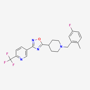 molecular formula C21H20F4N4O B1629606 5-(5-[1-(5-FLUORO-2-METHYLBENZYL)PIPERIDIN-4-YL]-1,2,4-OXADIAZOL-3-YL)-2-(TRIFLUOROMETHYL)PYRIDINE CAS No. 909662-32-4