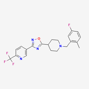 5-(5-{1-[(5-Fluoro-2-methylphenyl)methyl]piperidin-4-yl}-1,2,4-oxadiazol-3-yl)-2-(trifluoromethyl)pyridine