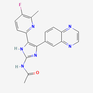 molecular formula C19H15FN6O B1629612 N-(5-(5-Fluoro-6-methylpyridin-2-yl)-4-(quinoxalin-6-yl)-1H-imidazol-2-yl)acetamide CAS No. 1132610-45-7