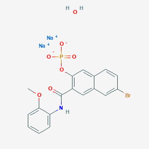Disodium;[6-bromo-3-[(2-methoxyphenyl)carbamoyl]naphthalen-2-yl] phosphate;hydrate
