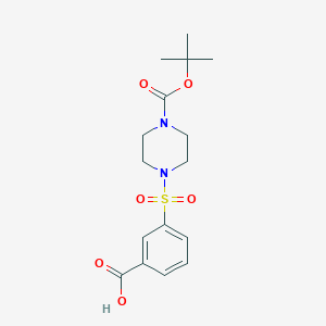 molecular formula C16H22N2O6S B1629647 3-(4-(Tert-butoxycarbonyl)piperazin-1-ylsulfonyl)benzoic acid CAS No. 874838-79-6
