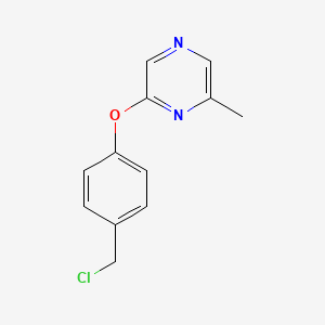 molecular formula C12H11ClN2O B1629656 2-[4-(Chloromethyl)phenoxy]-6-methylpyrazine CAS No. 921939-00-6