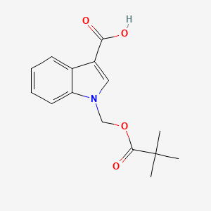 1-{[(2,2-Dimethylpropanoyl)oxy]methyl}-1H-indole-3-carboxylic acid
