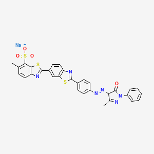 Sodium 2'-(4-((4,5-dihydro-3-methyl-5-oxo-1-phenyl-1H-pyrazol-4-yl)azo)phenyl)-6-methyl(2,6'-bibenzothiazole)-7-sulphonate