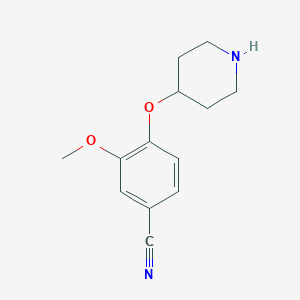 molecular formula C13H16N2O2 B1629821 3-Methoxy-4-(4-piperidinyloxy)benzonitrile CAS No. 902837-12-1