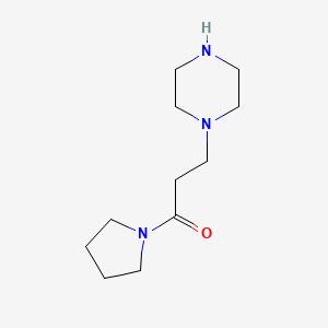 molecular formula C11H21N3O B1629898 Pyrrolidine, 1-[1-oxo-3-(1-piperazinyl)propyl]- CAS No. 89009-70-1