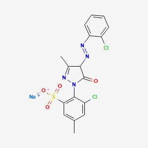 molecular formula C17H13Cl2N4NaO4S B1629972 Sodium 5-chloro-4-(4-((2-chlorophenyl)azo)-4,5-dihydro-3-methyl-5-oxo-1H-pyrazol-1-yl)toluene-3-sulphonate CAS No. 6359-55-3