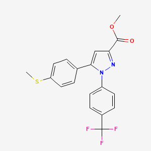 Methyl 1-(4-(trifluoromethyl)phenyl)-5-(4-(methylthio)phenyl)-1H-pyrazole-3-carboxylate