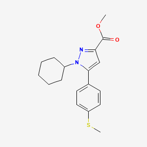 Methyl 1-cyclohexyl-5-(4-(methylthio)phenyl)-1H-pyrazole-3-carboxylate