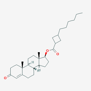 [(8R,9S,10R,13S,14S,17S)-10,13-dimethyl-3-oxo-1,2,6,7,8,9,11,12,14,15,16,17-dodecahydrocyclopenta[a]phenanthren-17-yl] 3-hexylcyclobutane-1-carboxylate
