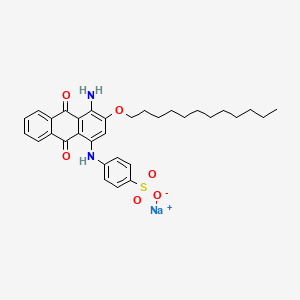 molecular formula C32H37N2NaO6S B1630215 Sodium p-((4-amino-3-(dodecyloxy)-9,10-dihydro-9,10-dioxo-1-anthryl)amino)benzenesulphonate CAS No. 84559-90-0