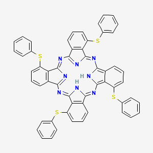 molecular formula C56H34N8S4 B1630281 5,14,23,32-Tetrakis(phenylsulfanyl)-2,11,20,29,37,38,39,40-octazanonacyclo[28.6.1.13,10.112,19.121,28.04,9.013,18.022,27.031,36]tetraconta-1(37),2,4(9),5,7,10,12,14,16,18,20,22(27),23,25,28(38),29,31(36),32,34-nonadecaene CAS No. 77492-98-9