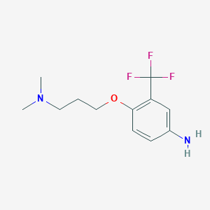molecular formula C12H17F3N2O B1630293 N-{3-[4-Amino-2-(trifluoromethyl)phenoxy]propyl}-N,N-dimethylamine CAS No. 946740-42-7