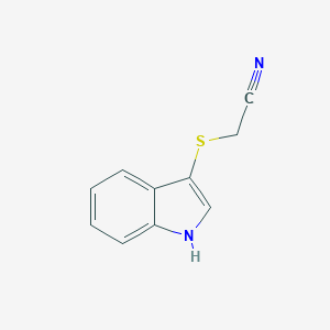 molecular formula C10H8N2S B016303 Acetonitrile, (1H-indol-3-ylthio)- CAS No. 61021-51-0