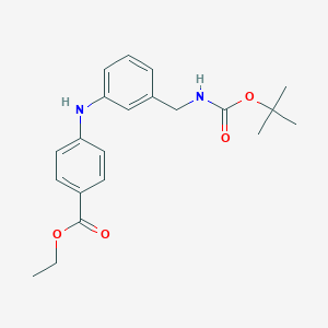 molecular formula C21H26N2O4 B1630310 Ethyl 4-(3-{[(tert-butoxycarbonyl)amino]methyl}anilino)benzoate CAS No. 936497-81-3