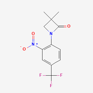 molecular formula C12H11F3N2O3 B1630315 3,3-Dimethyl-1-(2-nitro-4-(trifluoromethyl)phenyl)azetidin-2-one CAS No. 861881-16-5