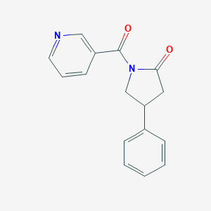 molecular formula C16H14N2O2 B163033 1-Nicotinoyl-4-phenyl-2-pyrrolidinone CAS No. 137427-83-9