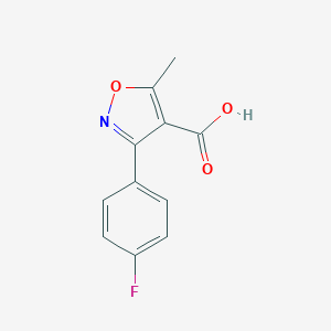 molecular formula C11H8FNO3 B163050 3-(4-Fluorophenyl)-5-methylisoxazole-4-carboxylic acid CAS No. 1736-21-6