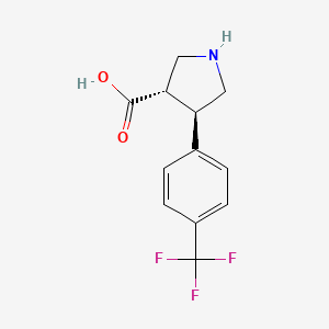 molecular formula C12H12F3NO2 B1630689 (3S,4R)-4-(4-(Trifluoromethyl)phenyl)pyrrolidine-3-carboxylic acid 