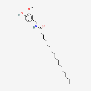 molecular formula C26H45NO3 B1630709 Octadecanamide, N-((4-hydroxy-3-methoxyphenyl)methyl)- CAS No. 58493-50-8